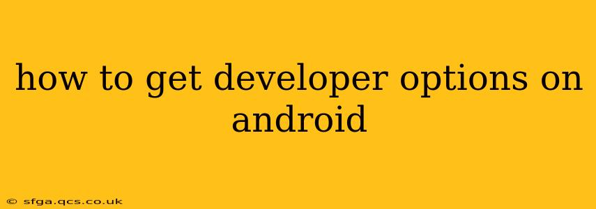how to get developer options on android