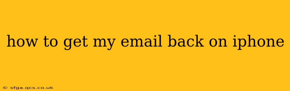 how to get my email back on iphone