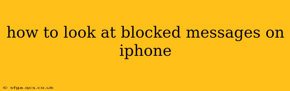 how to look at blocked messages on iphone