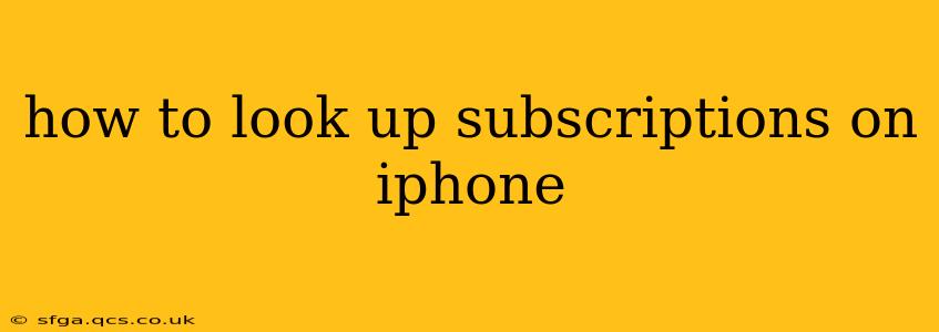 how to look up subscriptions on iphone