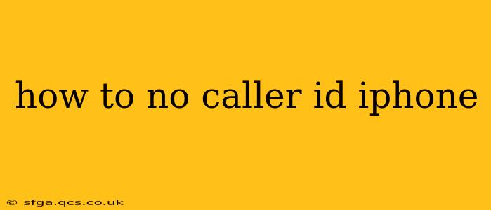 how to no caller id iphone