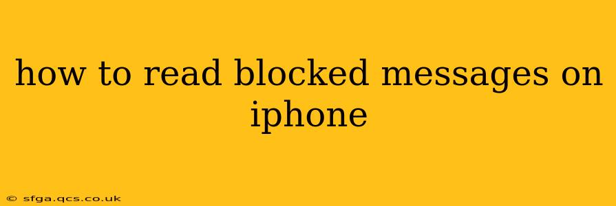 how to read blocked messages on iphone