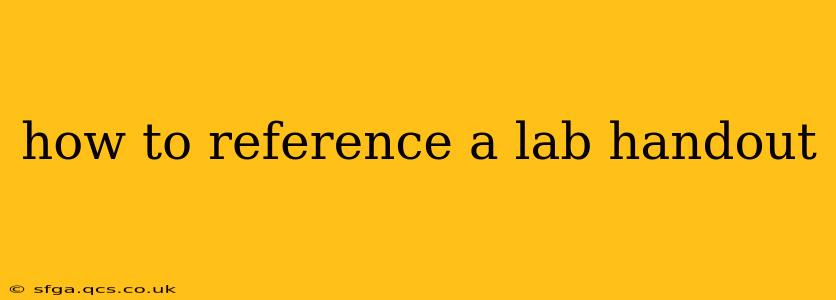 how to reference a lab handout
