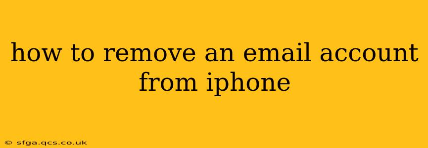 how to remove an email account from iphone