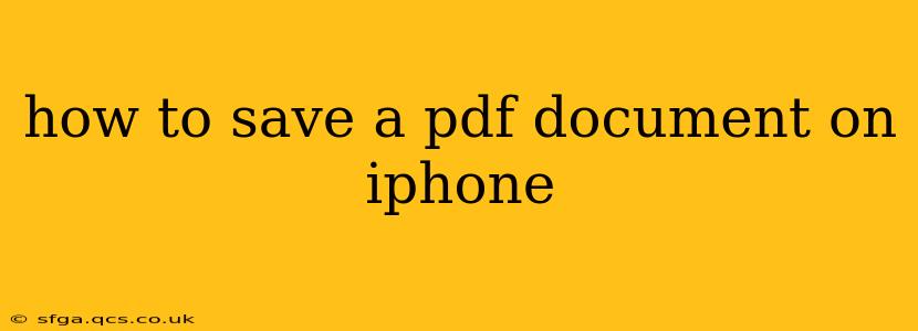 how to save a pdf document on iphone