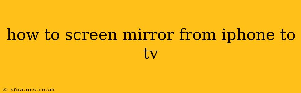 how to screen mirror from iphone to tv