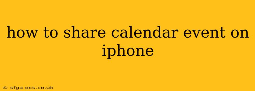 how to share calendar event on iphone