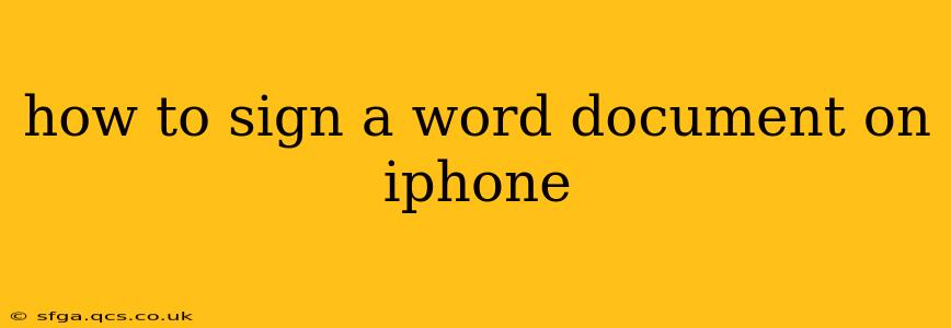 how to sign a word document on iphone