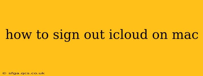 how to sign out icloud on mac