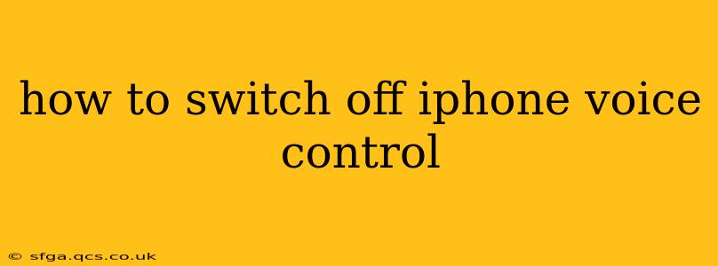 how to switch off iphone voice control