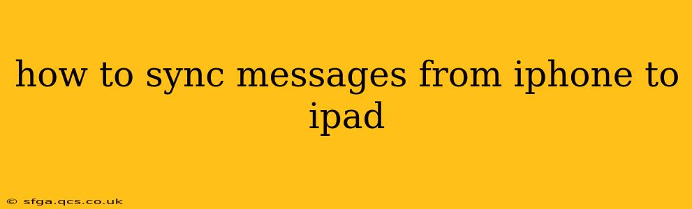 how to sync messages from iphone to ipad