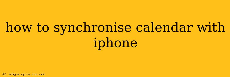 how to synchronise calendar with iphone