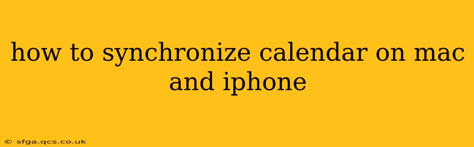 how to synchronize calendar on mac and iphone