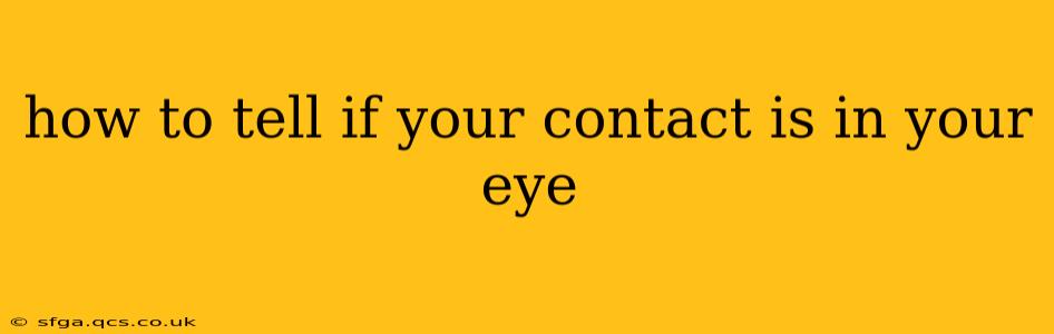 how to tell if your contact is in your eye