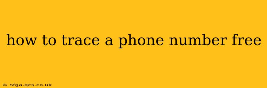 how to trace a phone number free