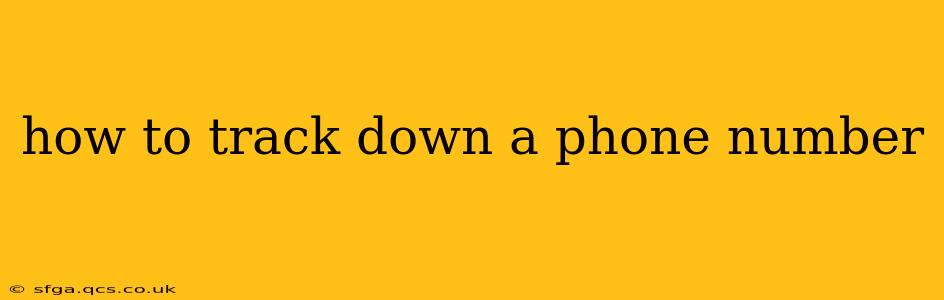 how to track down a phone number