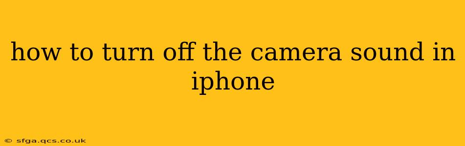 how to turn off the camera sound in iphone