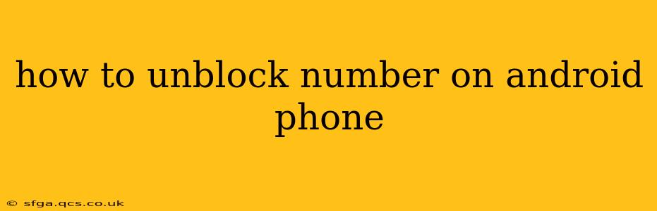 how to unblock number on android phone