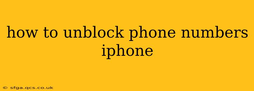 how to unblock phone numbers iphone