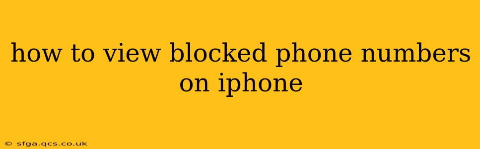 how to view blocked phone numbers on iphone