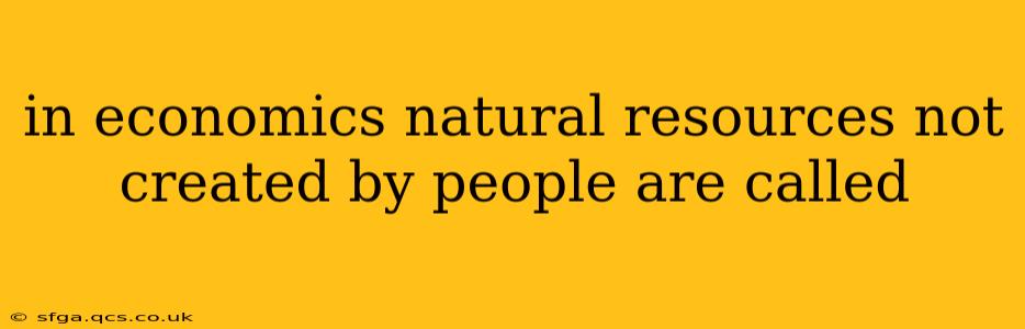 in economics natural resources not created by people are called