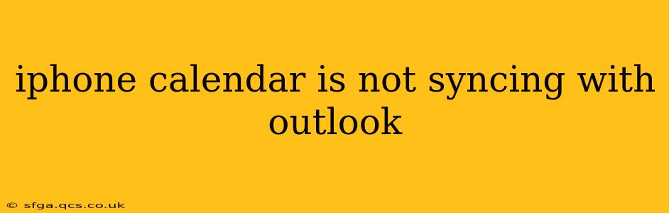iphone calendar is not syncing with outlook