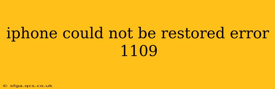 iphone could not be restored error 1109