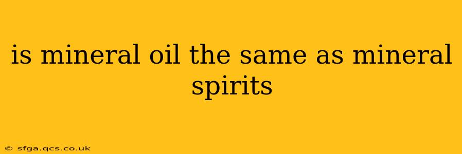 is mineral oil the same as mineral spirits