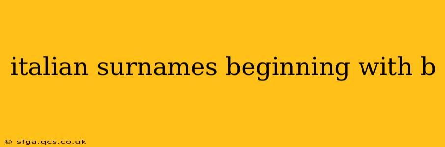 italian surnames beginning with b