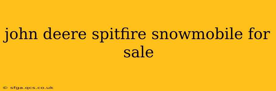 john deere spitfire snowmobile for sale