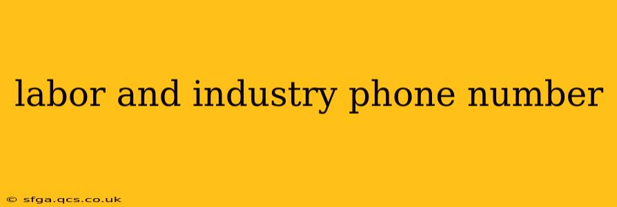 labor and industry phone number