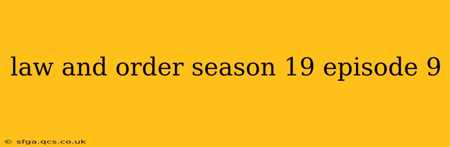 law and order season 19 episode 9