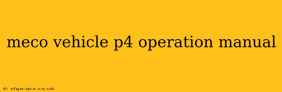meco vehicle p4 operation manual