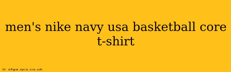 men's nike navy usa basketball core t-shirt