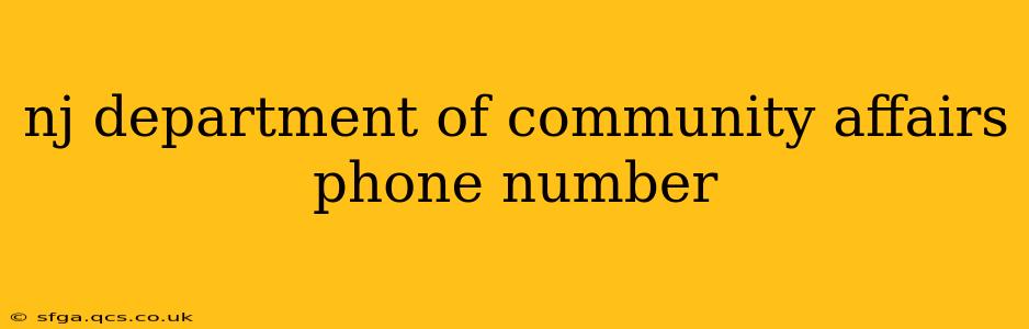 nj department of community affairs phone number