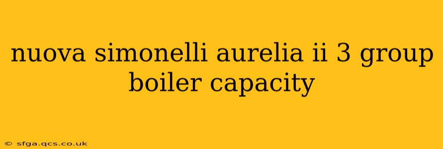 nuova simonelli aurelia ii 3 group boiler capacity