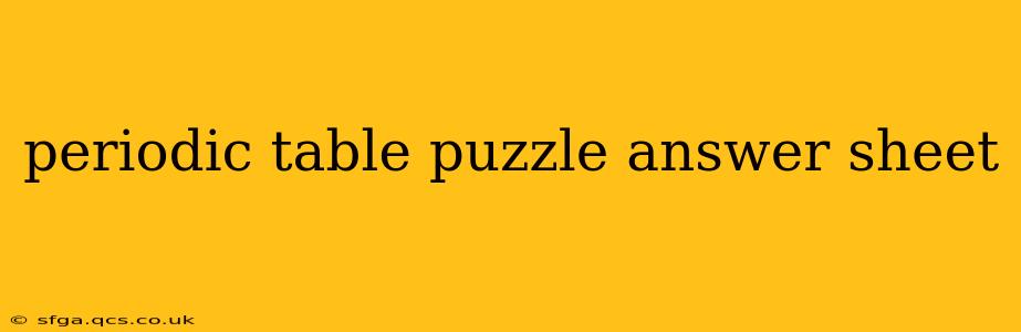 periodic table puzzle answer sheet
