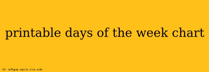 printable days of the week chart