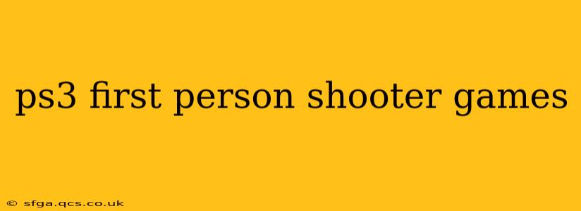 ps3 first person shooter games