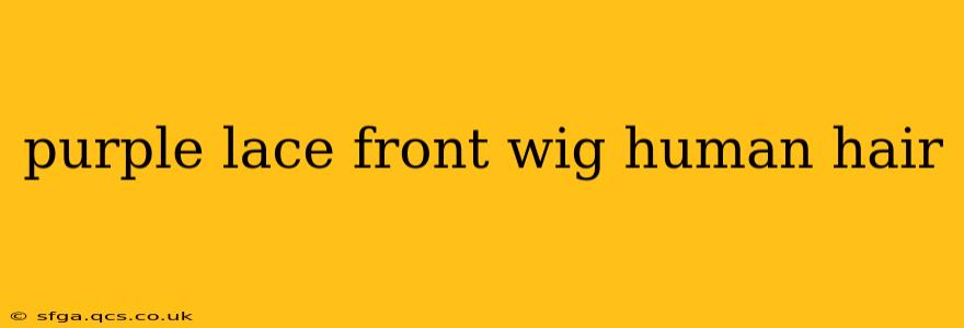 purple lace front wig human hair
