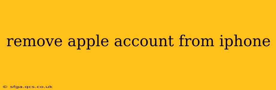 remove apple account from iphone