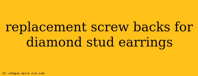 replacement screw backs for diamond stud earrings
