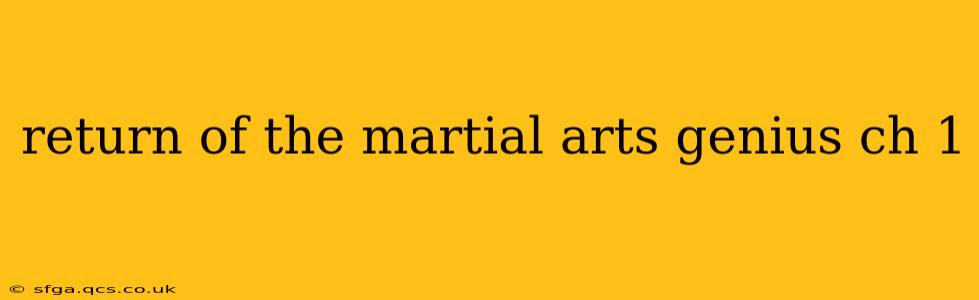 return of the martial arts genius ch 1