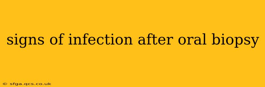 signs of infection after oral biopsy