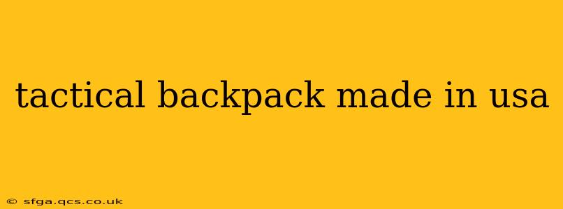 tactical backpack made in usa