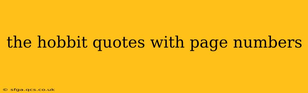 the hobbit quotes with page numbers