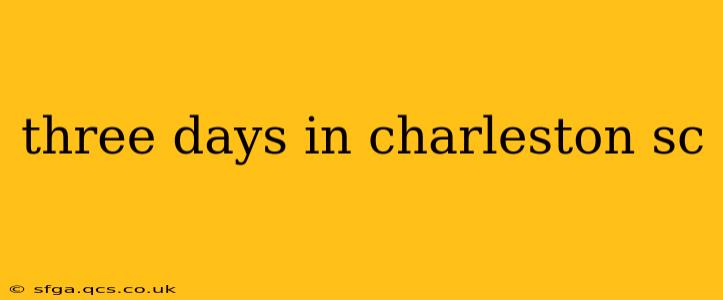 three days in charleston sc