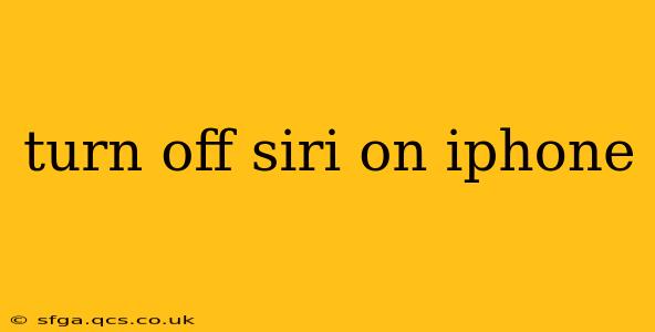 turn off siri on iphone