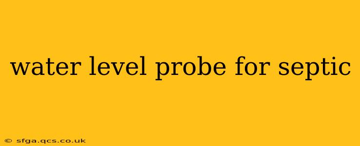 water level probe for septic