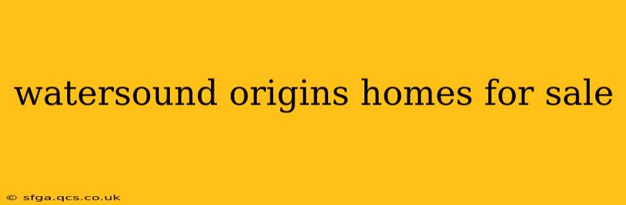 watersound origins homes for sale